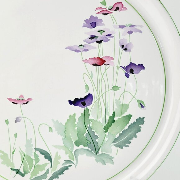 Block Midsummer 12" Round Serving Platter Garden Watercolor Pastel Flowers - Picture 10 of 10